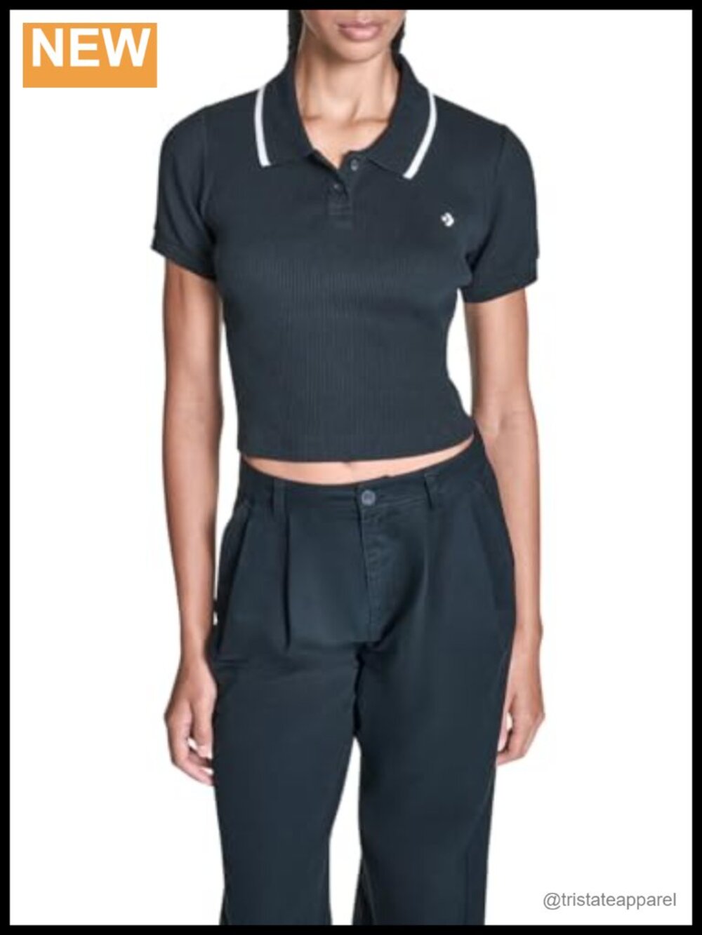 Cropped Star Chevron Polo Shirt for Women